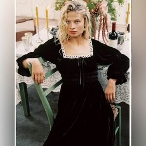 Christy Dawn Adelia Dress in Black Velvet Noir NWOT